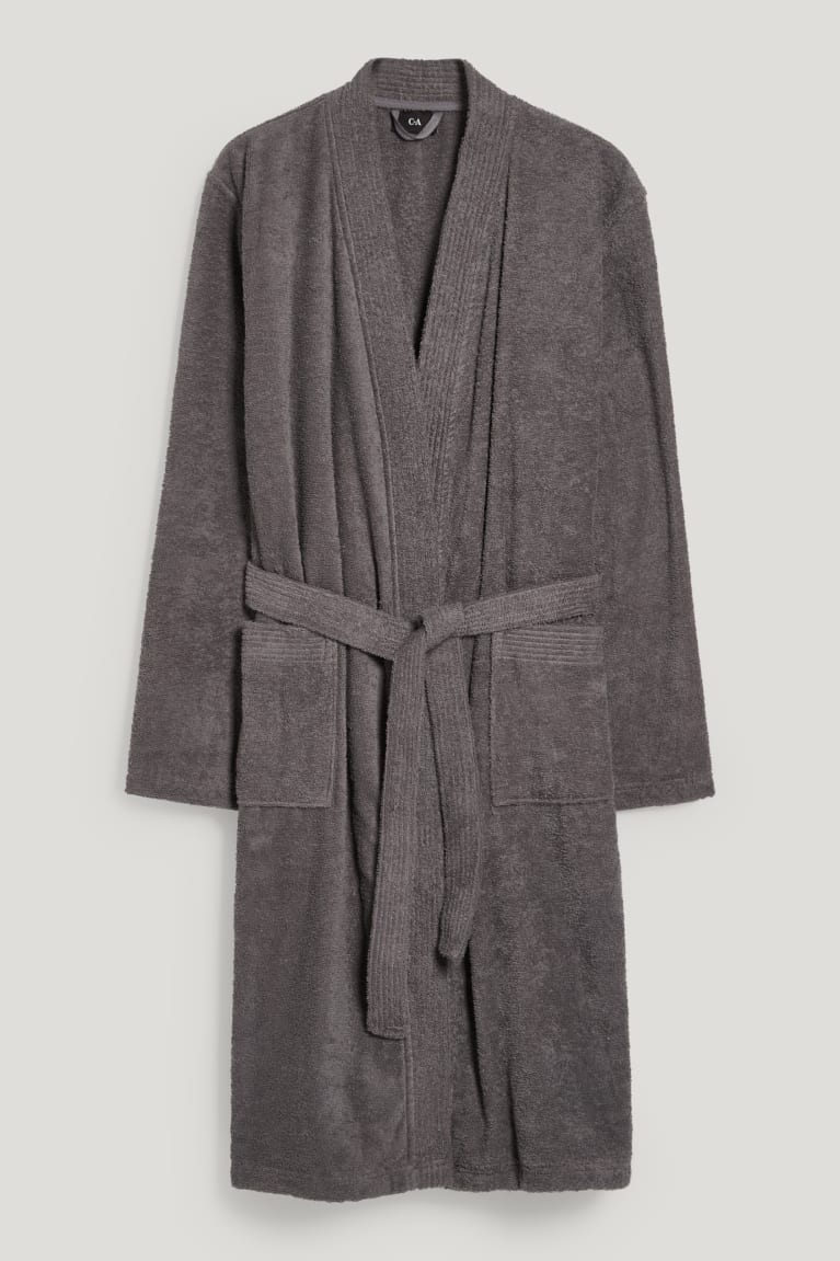 C&A Terry Cloth Bathrobe Organic Puuvilla Miesten Alusvaatteet Harmaat Ruskea | 41XWBRVLJ