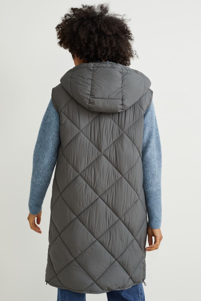 C&A Tikattu Gilet With Hood Bionic-finish®eco Recycled Naisten Takki Tummanvihreä | 32PHCYTZL