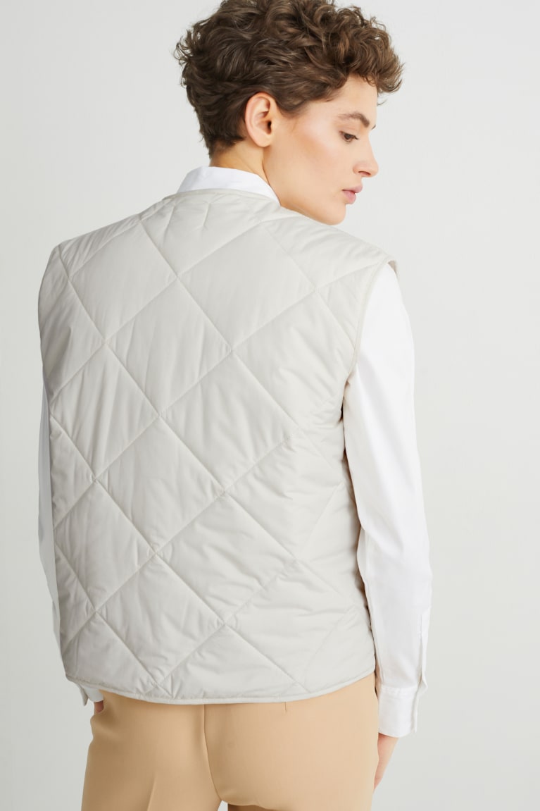 C&A Tikattu Gilet With Recycled Polyester Naisten Takki Valkoinen | 64NXYBJWV