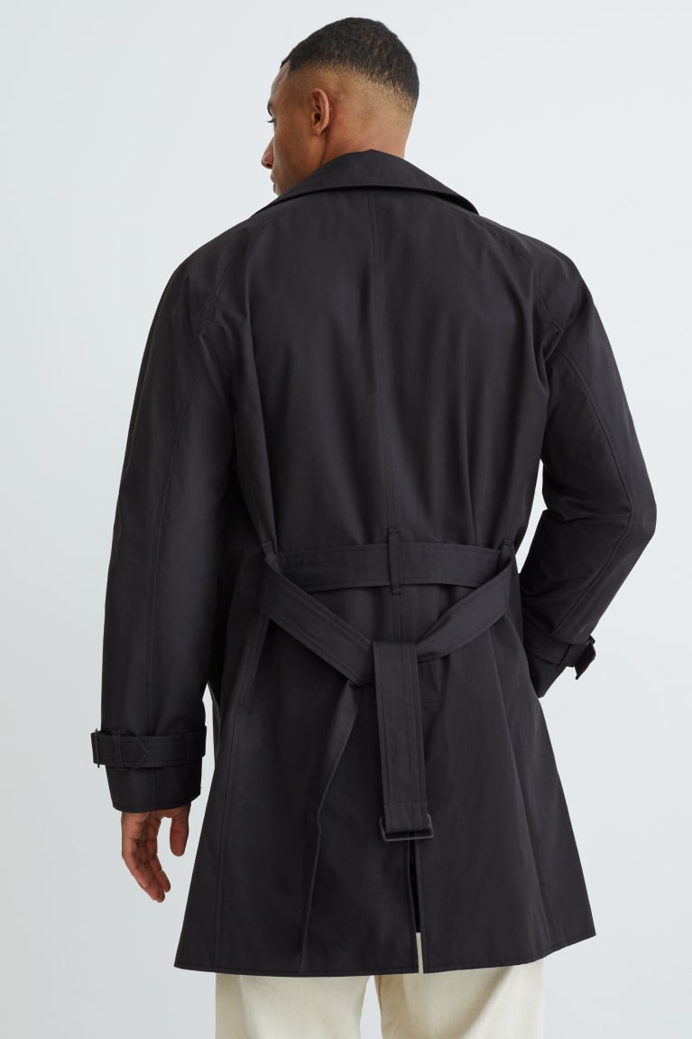 C&A Trench With Recycled Nylon Miesten Takki Mustat | 83DUQYFGX