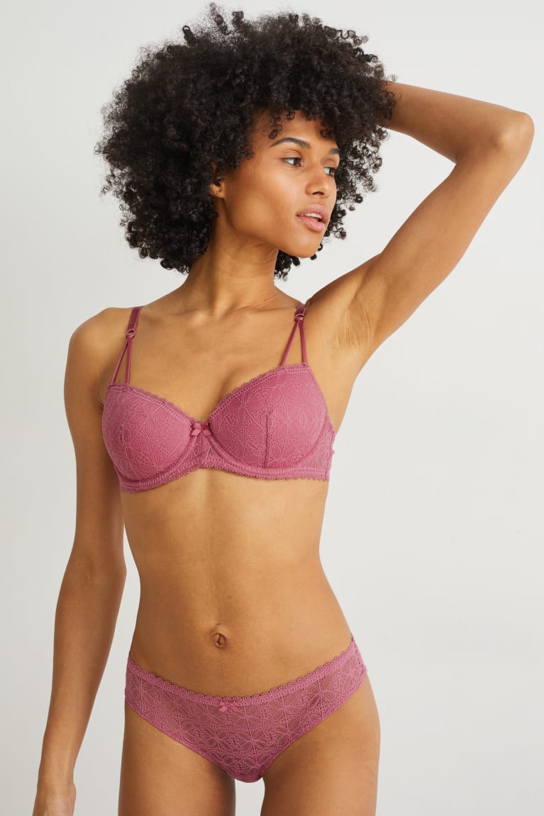 C&A Underwire Bra Demi Pehmustettu Lycra® Naisten Alusvaatteet Pinkki | 20CVWYBNA