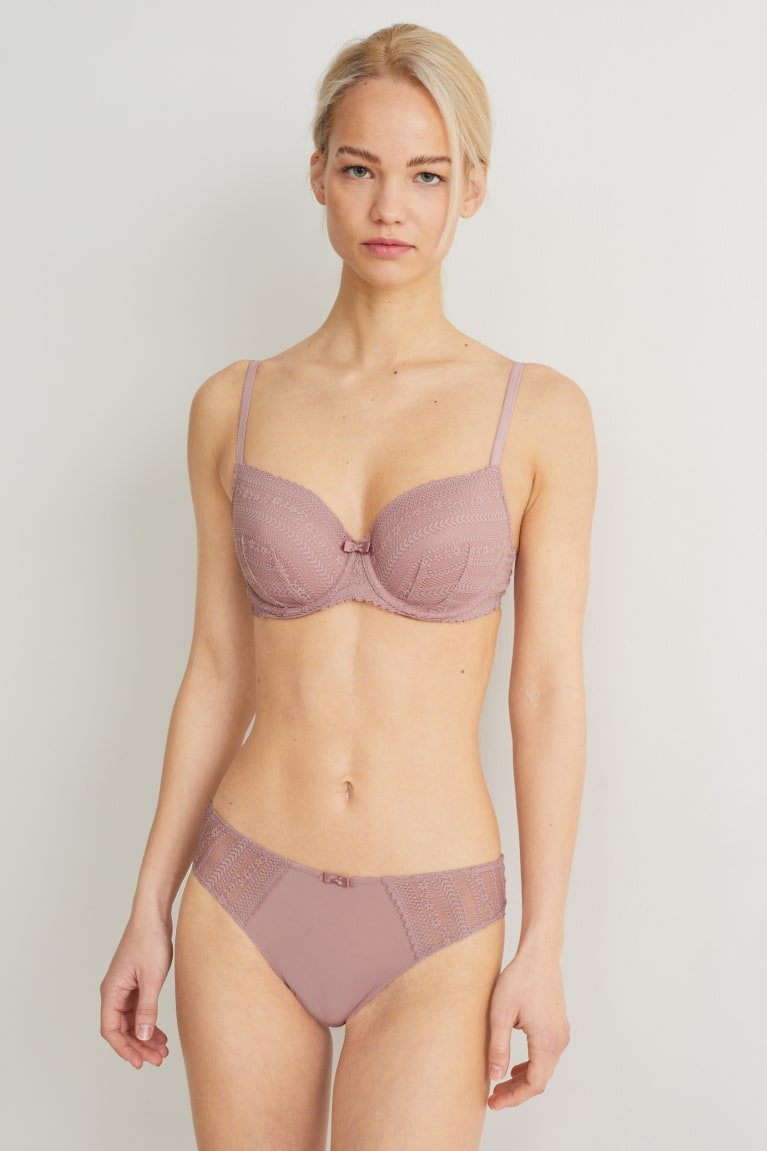 C&A Underwire Bra Full Coverage Pehmustettu Lycra® Naisten Alusvaatteet Tummanpinkki | 76ATHNIEO