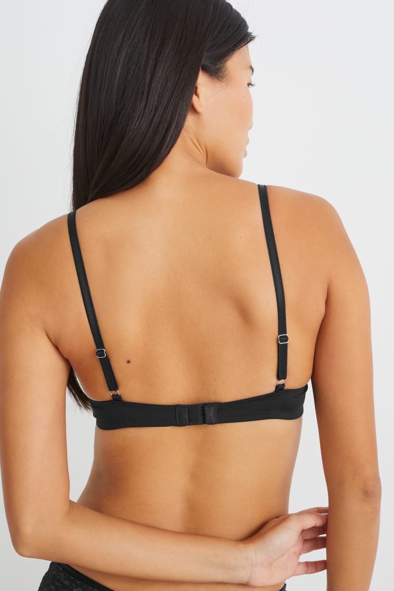 C&A Underwire Bra Plunge Pehmustettu Push-up Naisten Alusvaatteet Mustat | 61NGIJMSP