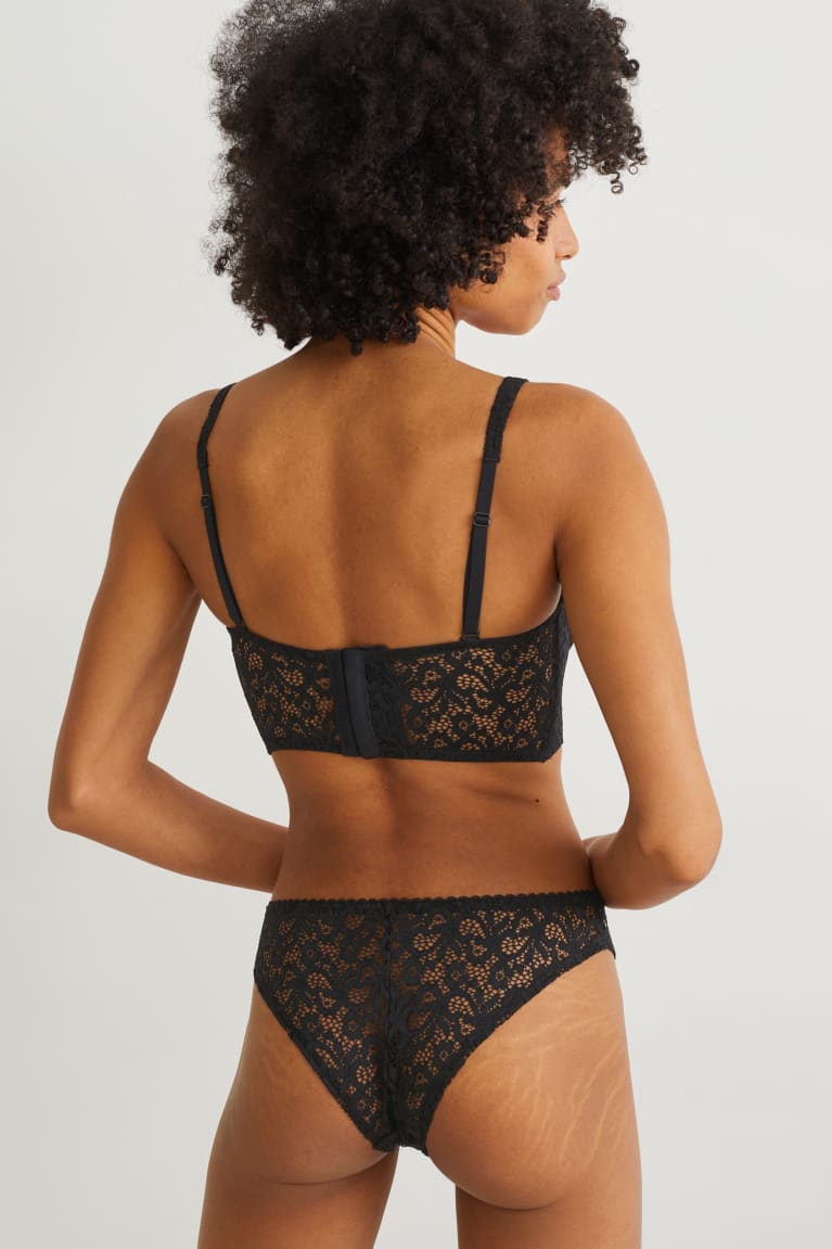 C&A Underwire Bralette Pehmustettu Naisten Alusvaatteet Mustat | 67QEUNLID