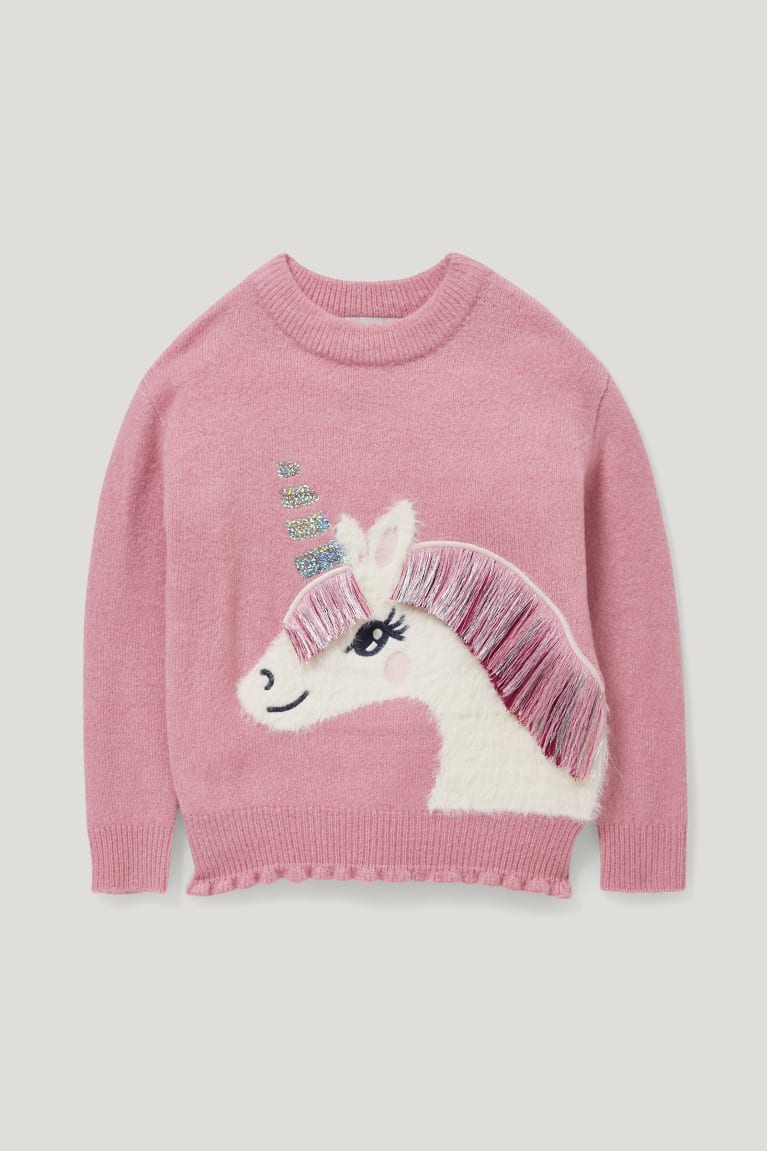 C&A Unicorn Recycled Tytön Puserot Tummanpinkki | 97HJPQNLF